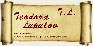 Teodora Lupulov vizit kartica